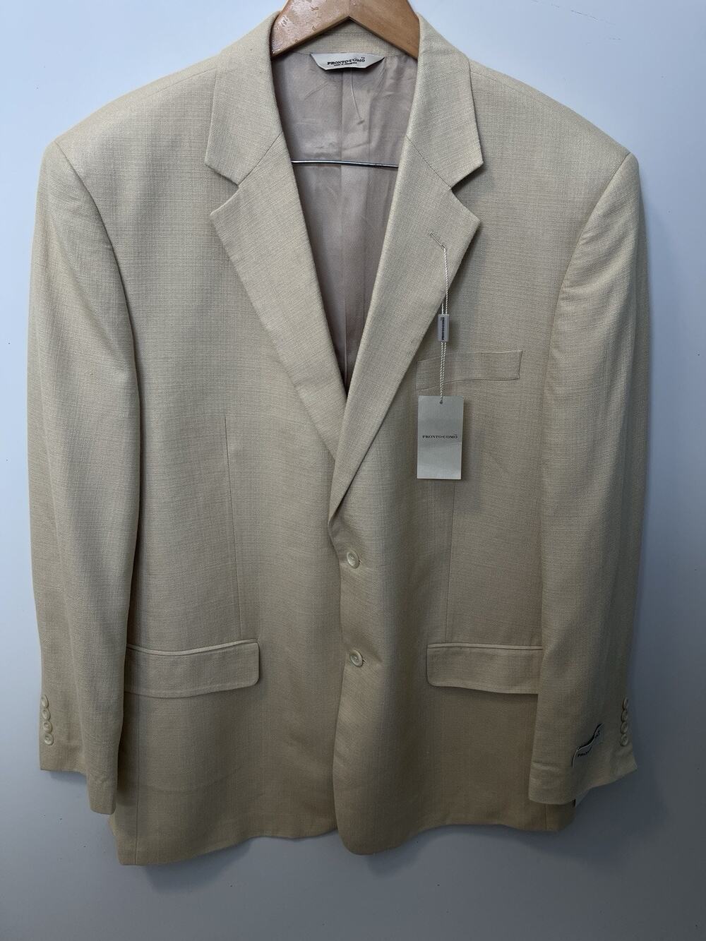 Pronto Uomo 100% Silk Blazer 44L Tan 2 Button NWT
